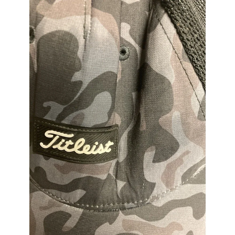Titleist Camo Mesh Back Golf Hat L/XL Black Gray Logo TH23FM-0LXL
